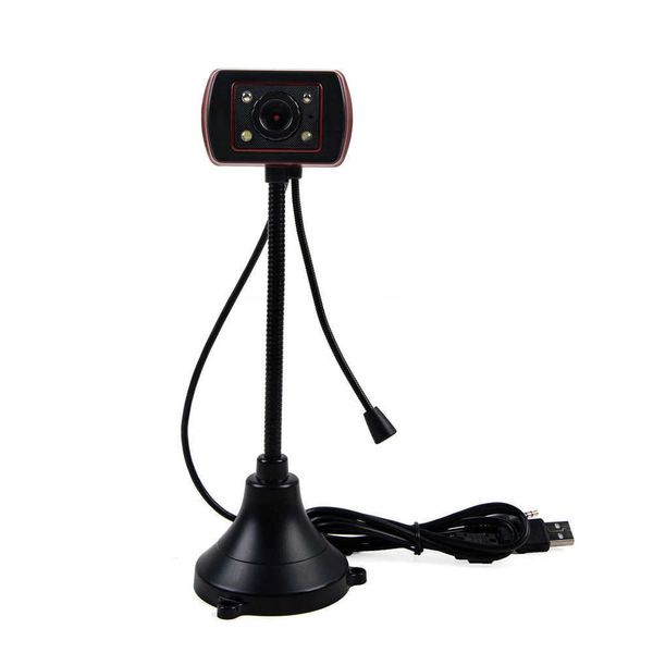 Webcams Caméra d'ordinateur LED Webcam Ordinateur de bureau PC Vidéo avec microphone Vision Caméra Mini caméra