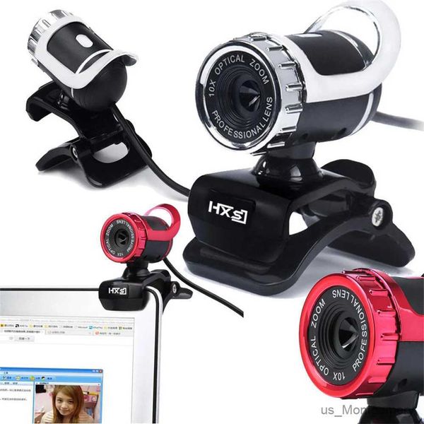 Cámaras web de cámaras web USB HD Webcam de 360 grados Autococuste Clip-On para PC portátil portátiles computadora Skype YouTube CCD Cam with Microphone