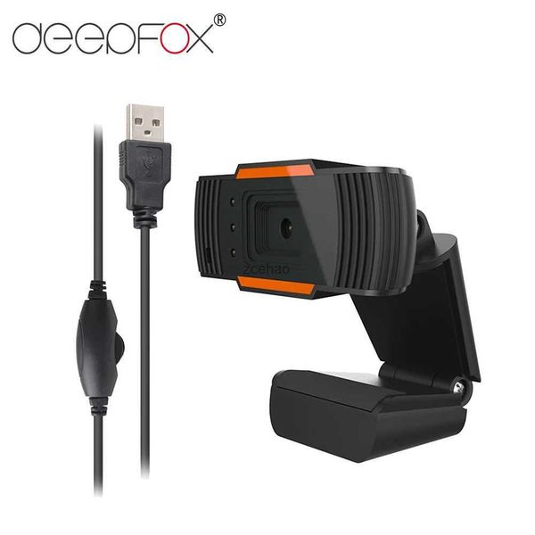 Webcams DeepFox USB WebCam 0.3MP Web Camera 360 degrés rotatif avec micro webcam à clipser pour ordinateur Skype ordinateur portable PCL240105