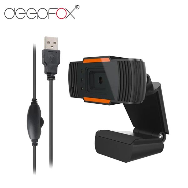 WebCams Deepfox USB Webcam 0.3MP Cámara web de 360 grados rotación con miclipon webcam para Skype computadora portátil portátil PC