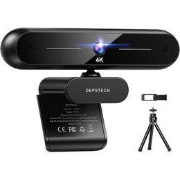 Webcams Depstech dw40 4k hd webcam 8MP focus caméra web usb avec microphone webcamera pour ordinateur portable PC / appel vidéo / zoom / streaming