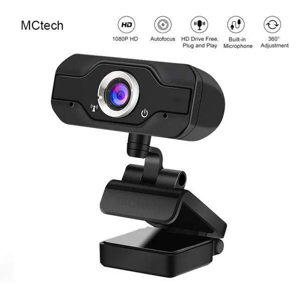 Webcams Full HD 1080p webcam Computer PC Camera web caméra avec microphone rotatifs caméras pour la conférence d'appel vidéo de diffusion en direct