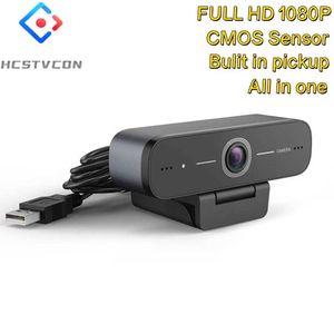 Webcams hcstvcon mini 1080p Caméra réseau avec microphone Rotation Conference APPORTOP Audio et vidéo Machine tout-en-un portable pour le voyage d'affaires J240518