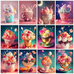 Webcams Huacan Diamond Painting Collection 2023 Cake Cup Full Square/round Embroidery Food Landscape Mosaic 5d Diy Home Decor