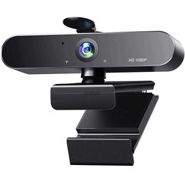 Webcams K12 1080P Webcam Full HD Computadora PC Cámara web con micrófono Cámaras giratorias para transmisión en vivoVideollamadas Conferencia TrabajoL240105