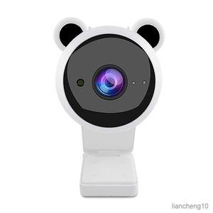 Webcams Ordinateur portable 1080P Webcam avec microphone Ordinateur Réduction du bruit Caméra Réseau Réunion Ordinateur de bureau Accessoires Blanc R230728