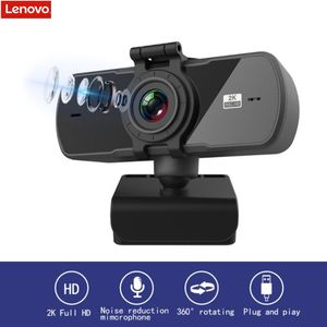 Webcams Lenovo 1080P Caméra Web Full HD avec microphone Prise USB Caméra Web pour ordinateur PC Mac ordinateur portable de bureau YouTube Webcamera