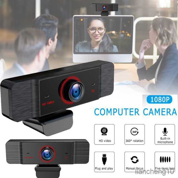 Cámaras web Mini cámara web Enfoque automático rápido Alto 1080p Inteligente para computadora portátil Pc Cámara de captura de video Grados Cámara web R230728