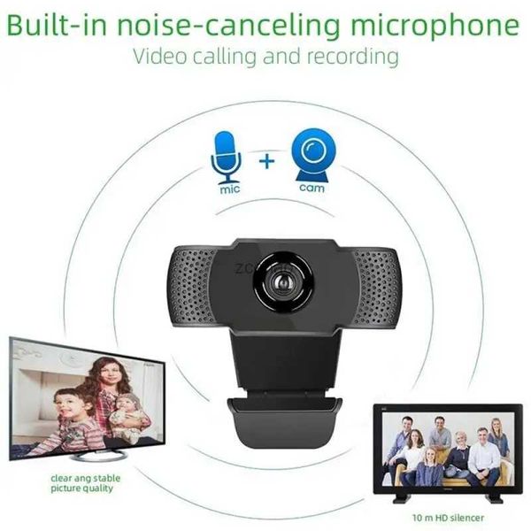 Webcams Nouvelle caméra HD Webcam 1080P avec Microphone HD intégré caméra Web vidéo USB 1920X1080p pour ordinateur PC portable vidéoconférence L240105