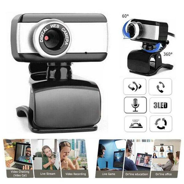 Webcams NOUVEAU 480P Webcam Zoom Webcam avec caméra Web + capteur de microphone Webcam sans pilote pour ordinateur de bureau/ordinateur portable/PC/