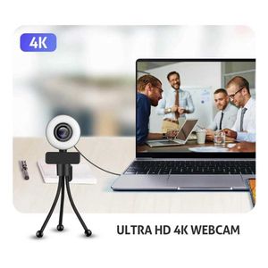 Webcams Nieuwe 4K Network Camera 2K Full HD -netwerkcamera met microfoon LED -vullamp USB -netwerkcamera Roteerbaar geschikt voor pc en laptop J2405