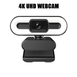 Webcams Nieuwe 4K Ultra Clear USB -netwerkcamera met microfoon geschikt voor Desktop PC Camera Broadcast Video Call Conference Werk Netwerkcamera J240518