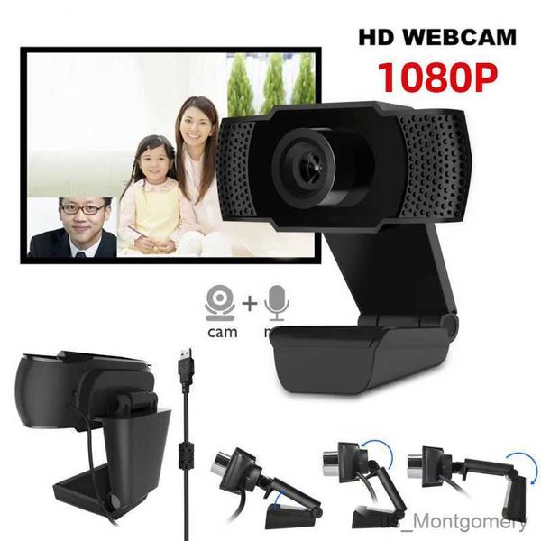 Webcams New Ultra Full HD 1080p webcam avec microphone web cam stand pour un ordinateur portable Des appels vidéo pour les caméras rotatives YouTube