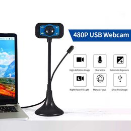 Webcams Nouvelle Webcam 480P 720P 1080P caméra avec Microphone externe pour ordinateur PC portable de bureau caméra vidéo numérique Web