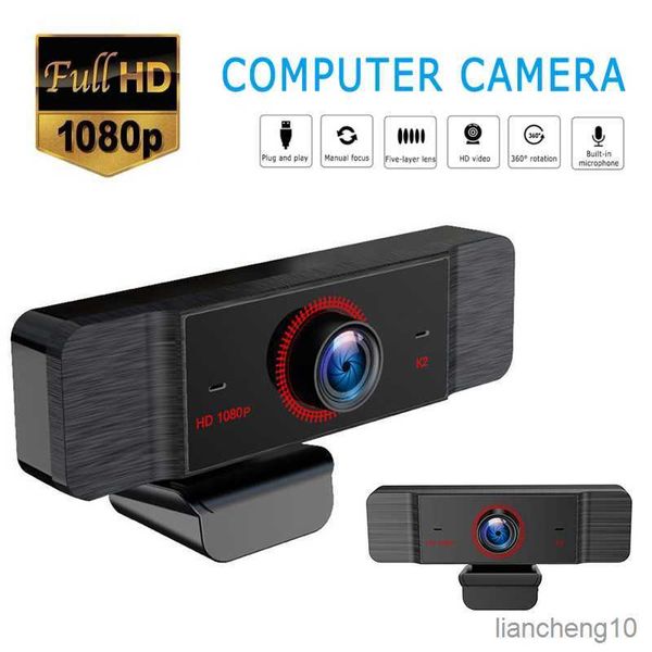 Webcams Pc Cámara de captura de video Alta velocidad de enfoque automático Imagen de color verdadero 1080p Para cámara web de escritorio para computadora R230728