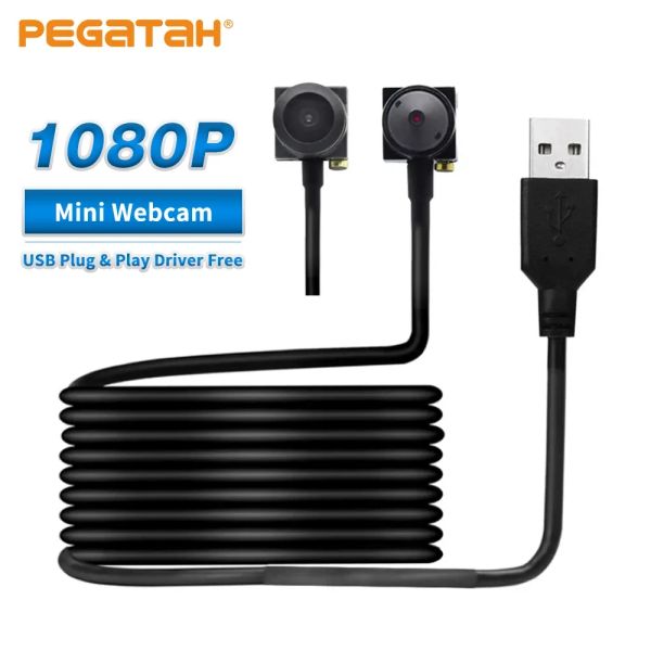 Webcams pegatah full hd 1080p webcam ordinateur caméra usb mini caméra avec une caméra de caméscope de caméscope en plein air de 3,7 mm camésle