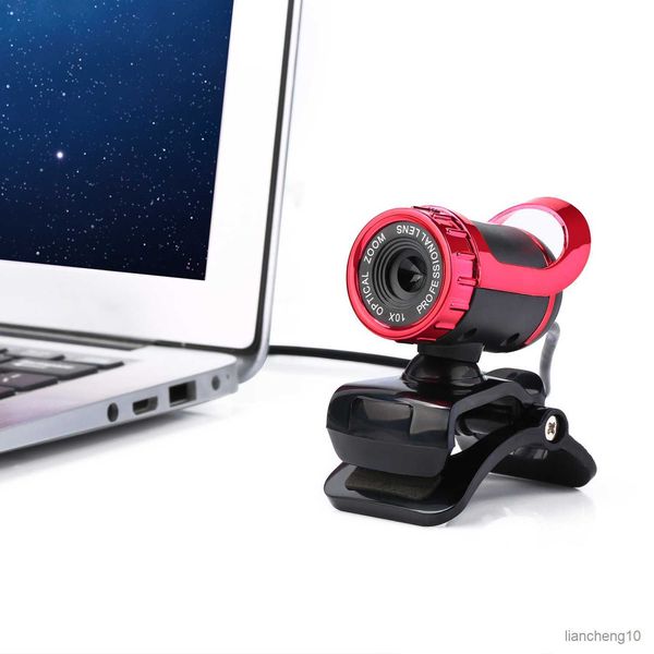 Webcams Rotatable Vision Webcam Alta definición Web Grado Clip-on Computadora PC Laptop Notebook Cámara web R230728