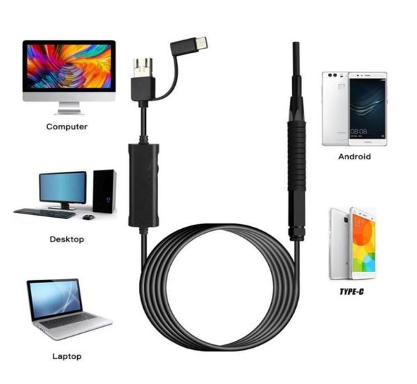 Webcams Scope Actualizado USB Otoscopio Digital Limpieza de oídos Cámara Inspección del canal con removedor de cera para Android Window6176079