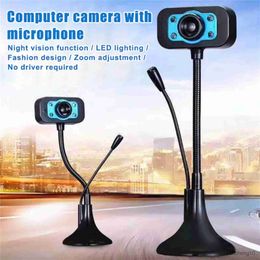 Webcams Caméra à capteur avec microphone Webcam rotative avec réglage du zoom Convient pour une utilisation à domicile R230728