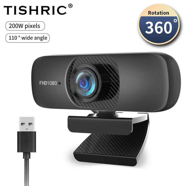 Webcams TISHRIC C60 Full HD Webcam 1080P Autofocus Web Cam USB Web caméra avec microphone pour PC 2K 30FPS caméra Webcam pour ordinateur L240105