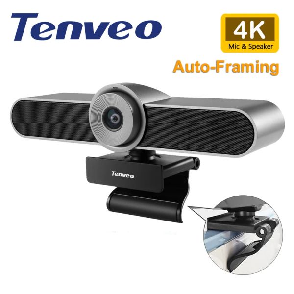 Webcams VA4K 8MP 4K webcam AI Fromage automatique sur 2K 124 ° FOV USB TYPEC avec micro et haut-parleur Broadcast Video Calling Conference Web