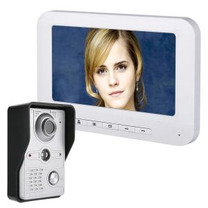 Webcams visuele intercom deurbel 7 '' TFT LCD Wired Video Door Telefoonsysteem Indoor Monitor 700TVL Outdoor IR Camera Support Unlock