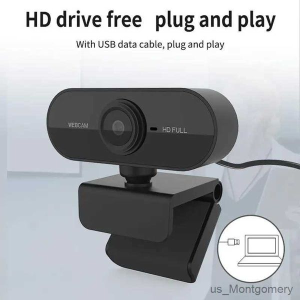 Cámara web de cámaras web para la computadora portátil HD 720p Webcam con micrófono 360 Cámara de transmisión ajustable Protección de privacidad Conductor Cámara de video gratis