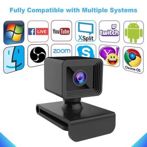 Webcams Caméra Web Degrés pratiques Réglable Mise au point fixe Microphone à bruit de haute précision avec caméra à clip de fixation