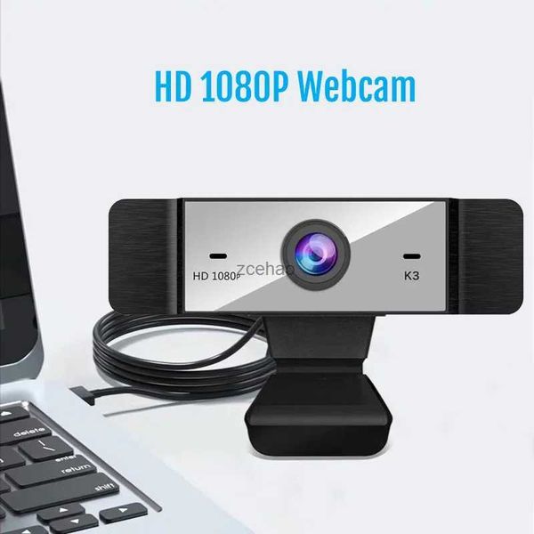 Webcams Webcam 1080P Foco Automático Microfone Embutido Câmera de Chamada de Vídeo de Alta Qualidade Periféricos de Computador Câmera Web Clip-on para PC LaptopL240105