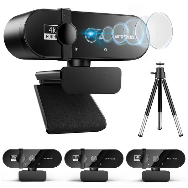 Webcams webcam 4k Camera Web professionnelle 1080p web cam complet pour la caméra USB PC Streaming 2K Computer Autofocus webcan with microphone 230817