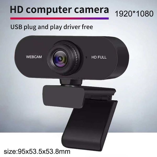 Webcams Webcam Mini PC HD 2K Caméra avec microphones 360 Rotation USB Plug and Play sans pilote pour ordinateur de bureau ordinateur portable appel vidéo L240105