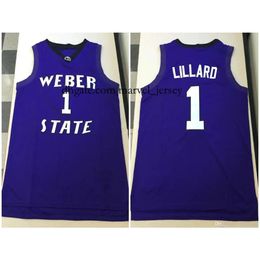 Weber State Wildcats College Damian Lillard # 1 Basketball Jersey Mens Ed Custom Any Number Nom Jerseys