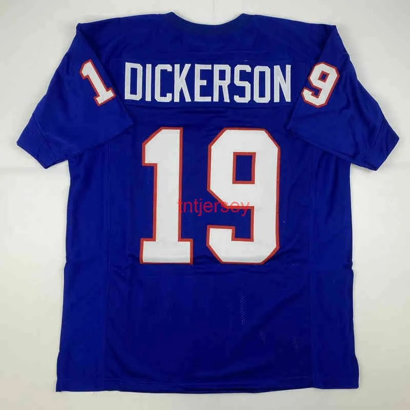 Mit CHEAP CUSTOM Nuovo ERIC DICKERSON SMU Maglia da calcio cucita blu College AGGIUNGI QUALSIASI NUMERO DI NOME