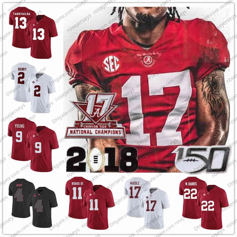 Custom Alabama Crimson Tide Football Javon Baker DeVonta Smith Jaylen Waddle Jase McClellan Men Kid 150TH Championship 2020 Jersey