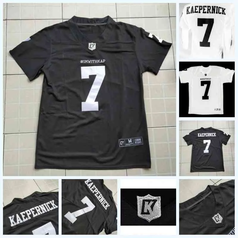 Imwithkap Football Jersey 7 Colin Kaepernick Estou com Wap American Football Jersey costurado masculino S-3XL rápido