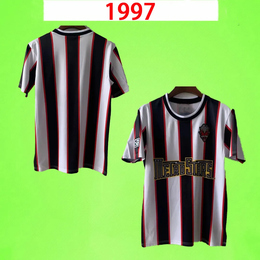 Mets Star Retro Fußballtrikots 1997 1998 Neu Vintage Auswärtstrikots York 97 98 Trainingskleidung Anzug Klassisch Top Qualität S-2XL