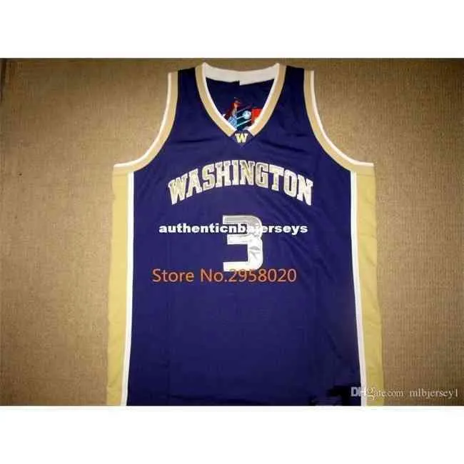 Дешевые пользовательские # 3 Брэндон Рой колледж баскетбол Джерси вышивка сшитые на заказ любое имя и номер жилет рубашка