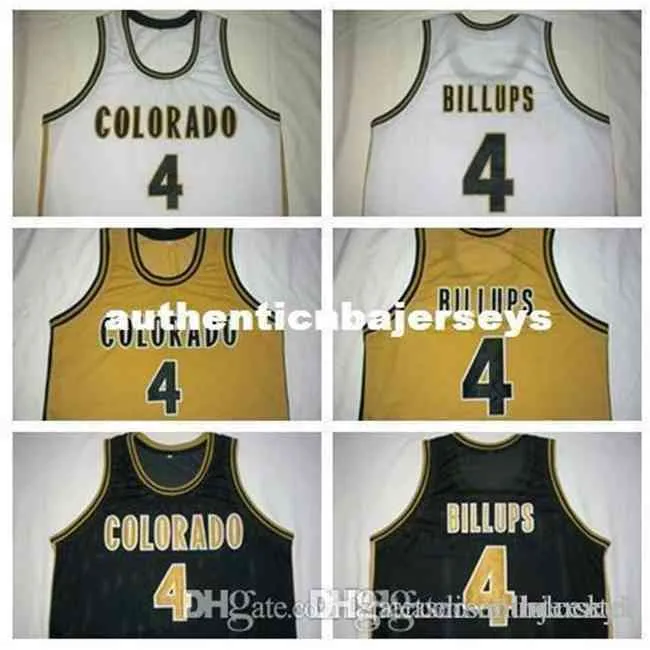 Chauncey Billups Jersey # 4 Colorado Buffaloes College Basketball Jerseys Retrocessos costurados personalizados qualquer nome e número v