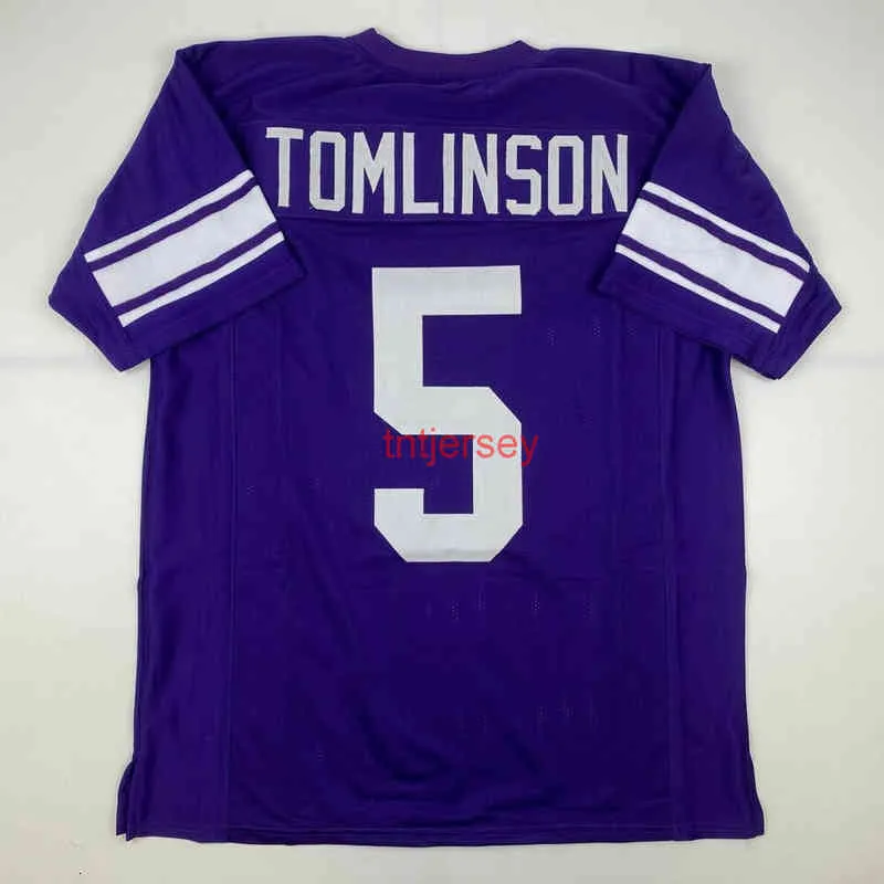 MIT Billiga anpassade nya loadainian Tomlinson TCU Purple College Stitched Football Jersey Lägg till valfritt namnnummer