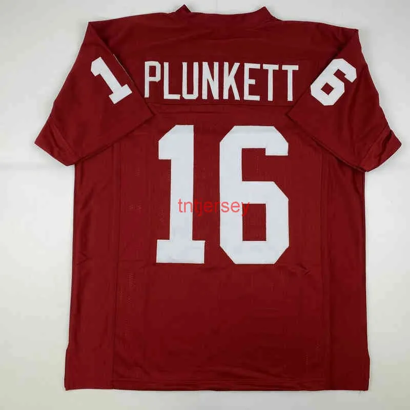 MIT tani niestandardowy nowy Jim Plunkett Stanford Red College zszyty koszulka piłkarska Dodaj dowolny numer nazwiska