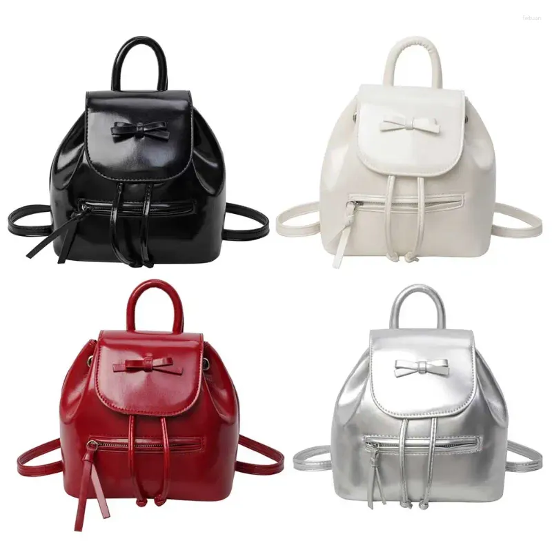 bowknot mini backpack School Bags Cute Bowknot Mini Backpack Purse Top Handle Fashion Travel PU  Leather Small For Women Work Shopping