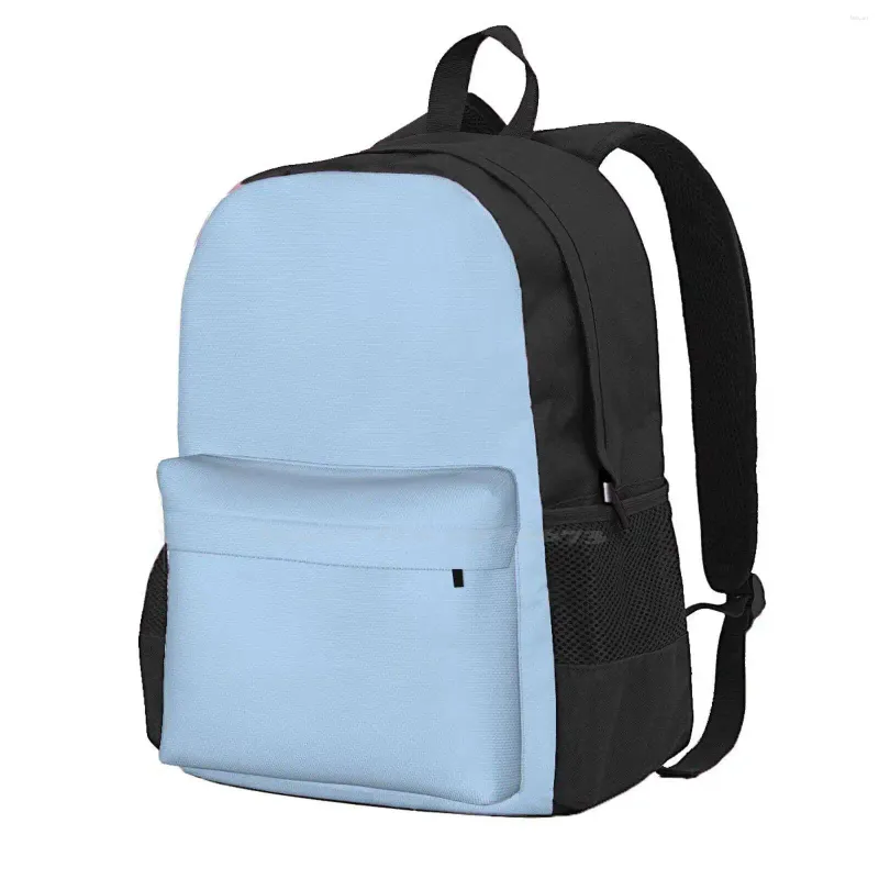 Pretty Backpacks: Lightweight Baby Blue School Bag, Solid Color