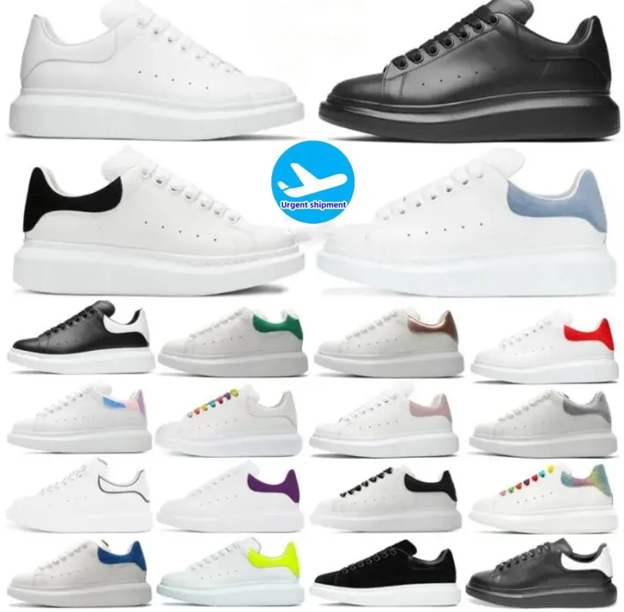 Ny designer casual mens kvinnor skor läderplattform sneakers mocka veet lägenheter snörning chaussur de espadrill chaussures sporttränare