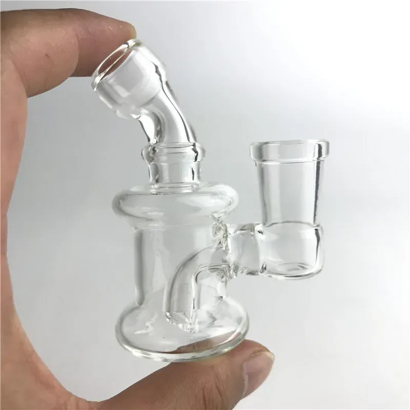 Mini bong tubos de mão novo design grosso pirex vidro transparente bong com 10mm 14mm feminino disjuntor bong para fumar ZZ