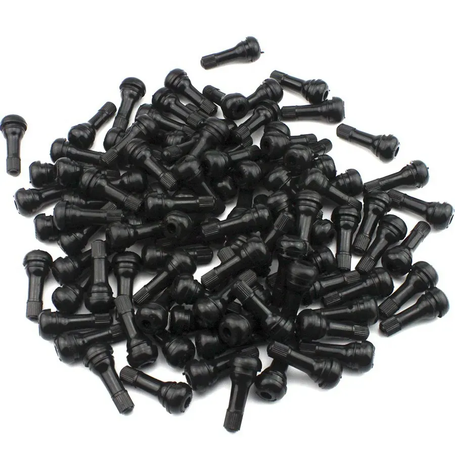 4 Kits TR 413C Red Color cover Snap-In Tire Valve Stems Short Black Rubber