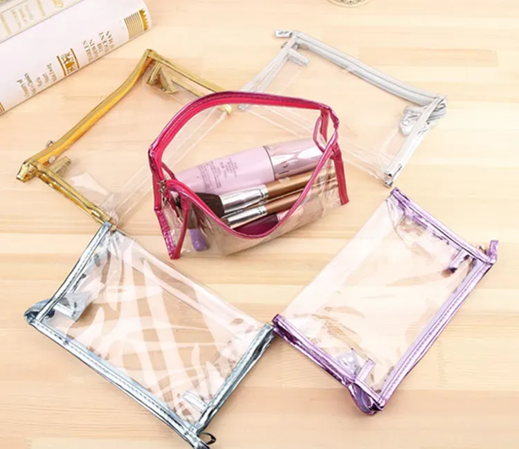 Factory Environmental Protection PVC Transparent Cosmetic Bag Women Travel Make up Toiletry Bags Makeup Organizer Case 11 LL