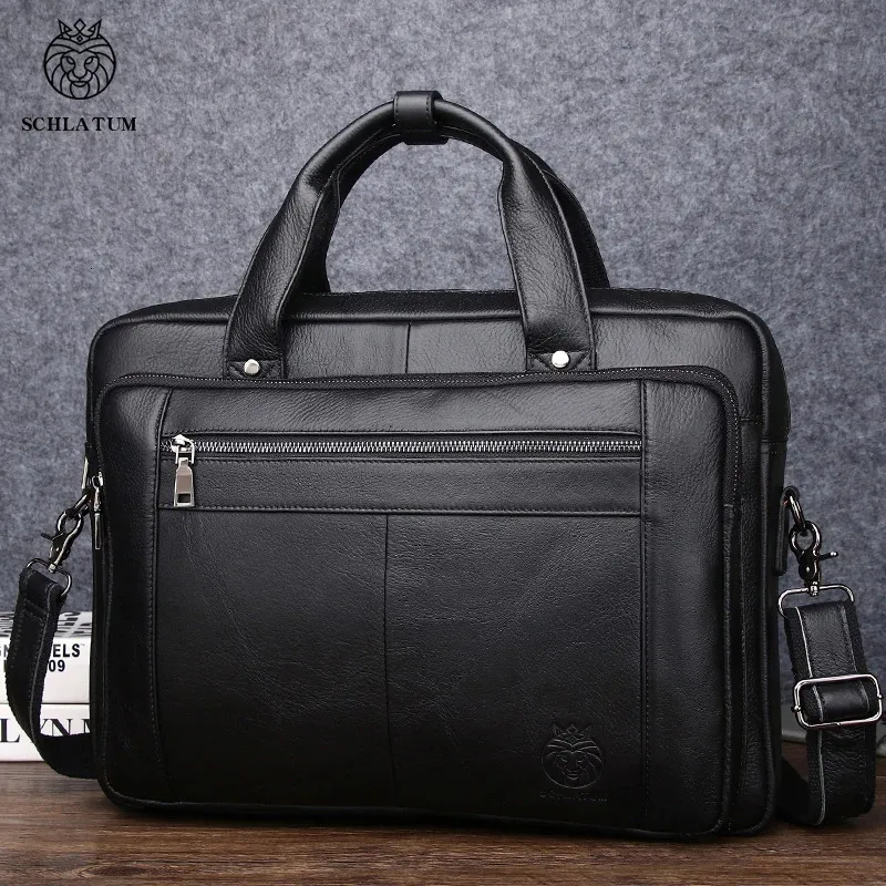 RAINSMORE Mens Laptop Bag 16 Inch Leather Briefcase Vintage Messenger
