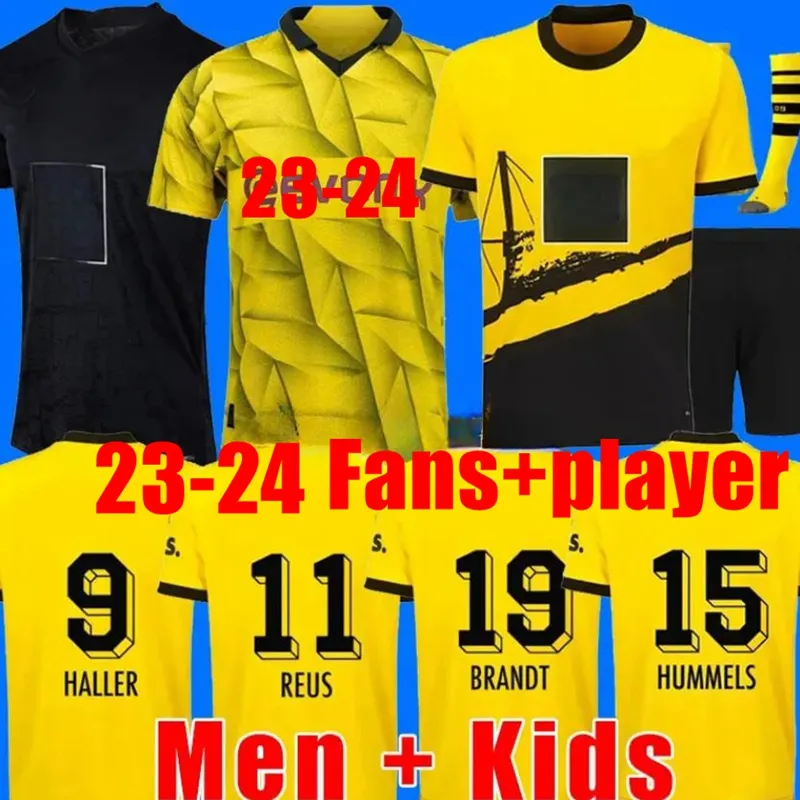 23 24 Haller Jerseys Reus 2023 2024 Borussia 축구 축구 셔츠 Bellingham Neongelb Hummels Brandt Dortmunds 남자 아이 스페셜 키트