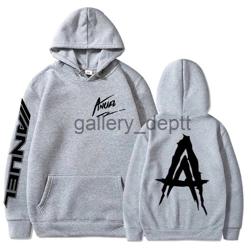 Erkek Hoodies Sweatshirt Unisex Trend Yeni Anuel AA Desen Baskılı Hoodie Sweatshirt Çift Gerçek Hasta La Muerte Street Hip-Hop Sıcak Satış Sporları Hoodie J230914