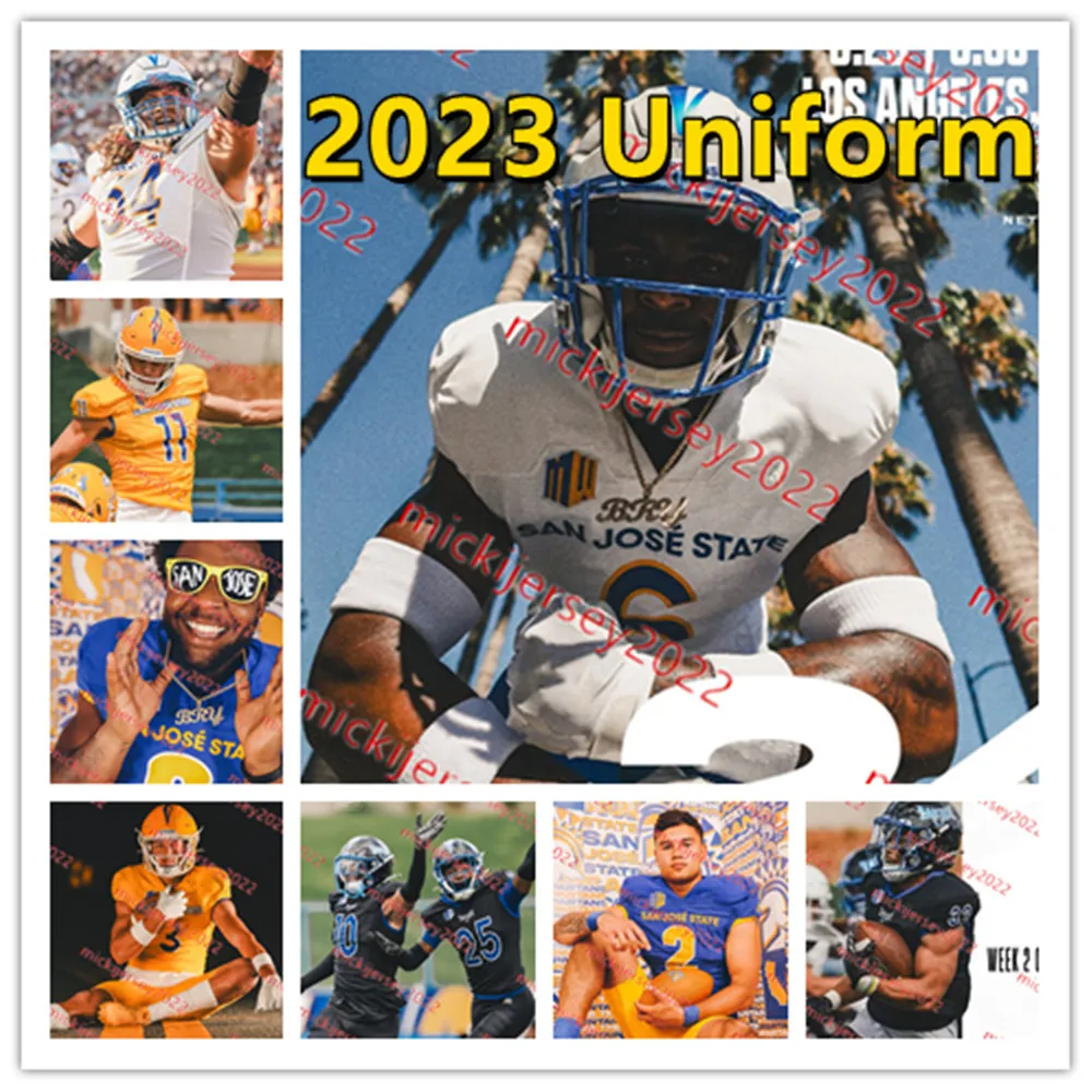 Custom 2024 San Jose State Spartans Football Jersey Mens Youth, Kenyon  Reed, Jake Steele, Assani Berkeley, Shamar Garrett, Dominick Mazotti